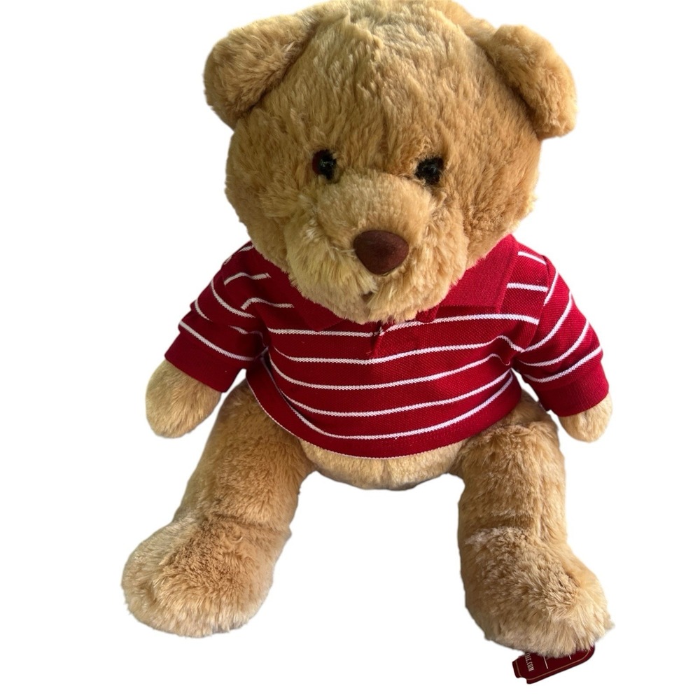 Aeropostale‎ Holiday Teddy Bear AERO 16" Plush Red Polo Shirt Stuffed Animal Toy